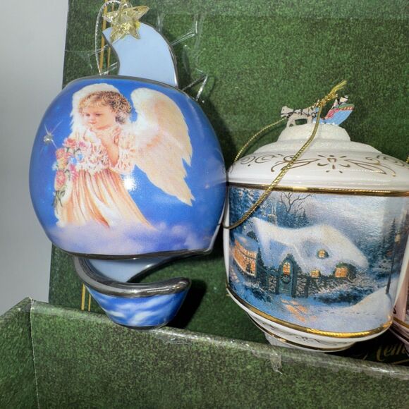 24 Bradford Editions Thomas Kinkade Heirloom Glass Starlight Angel BOX ORNAMENTS - Picture 9 of 15